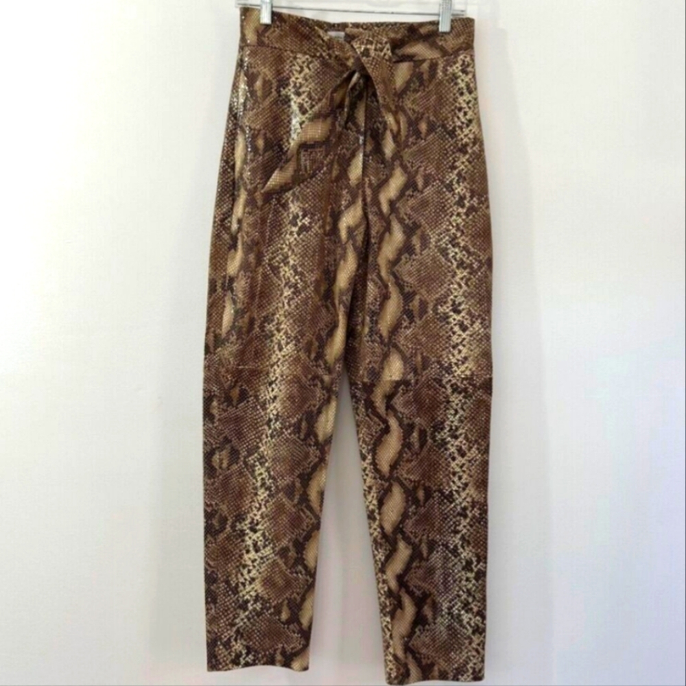 Karina Grimaldi Python Snakeskin Leather High Wai… - image 1